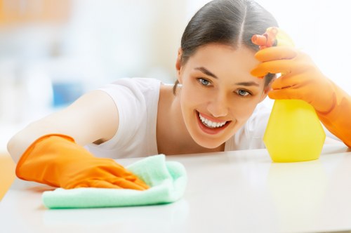 Cleaners assessing a commercial carpet cleaning job in Soho