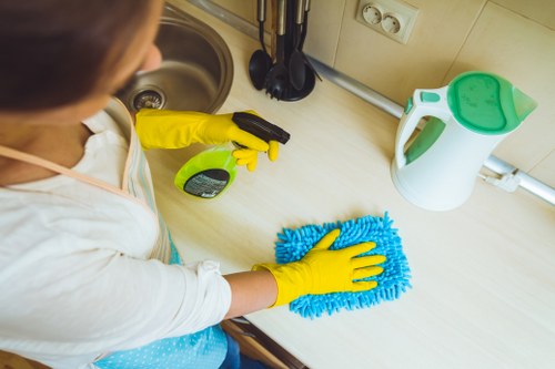 Low-moisture carpet cleaning for a Soho workplace